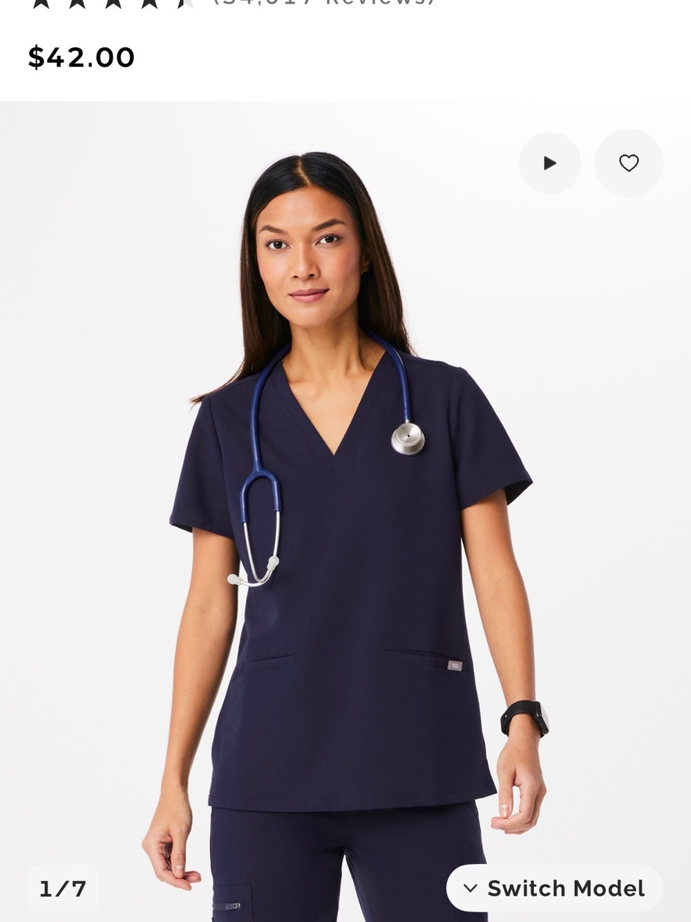 Figs Casma scrub top